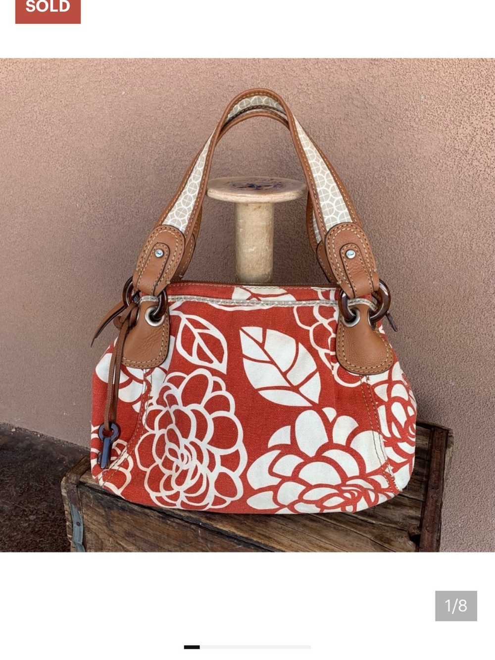 Fossil Floral Canvas Purse